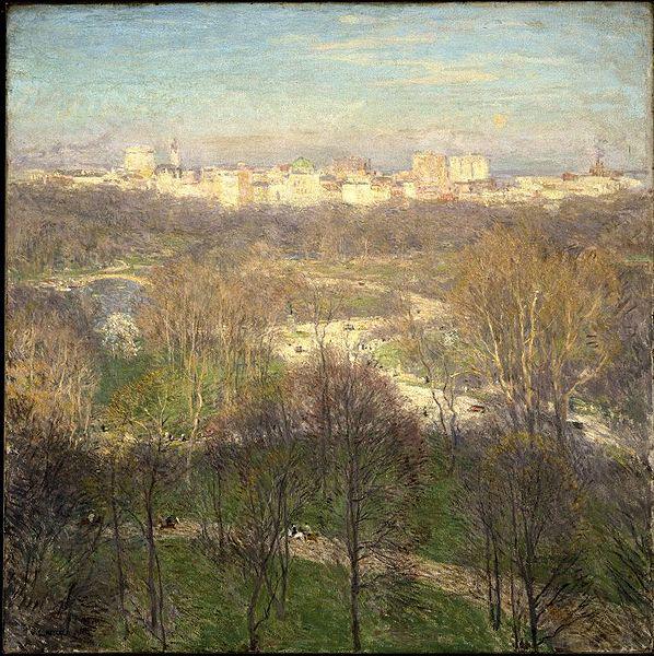 Willard Leroy Metcalf Early Spring Afternoon--Central Park Germany oil painting art